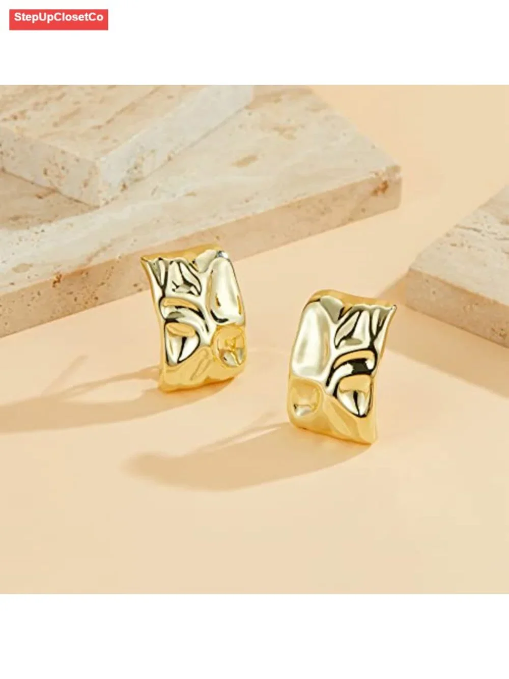 Two Tone Crossover Huggie Hoop Earrings Twisted Rope Clip On Statement Jewelry